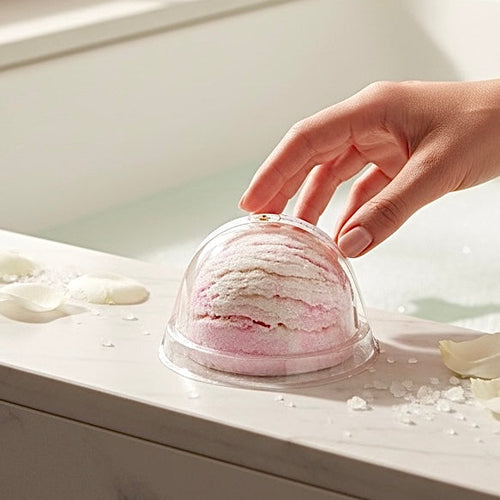 Organic coco butter and coconut milk foaming bath truffle