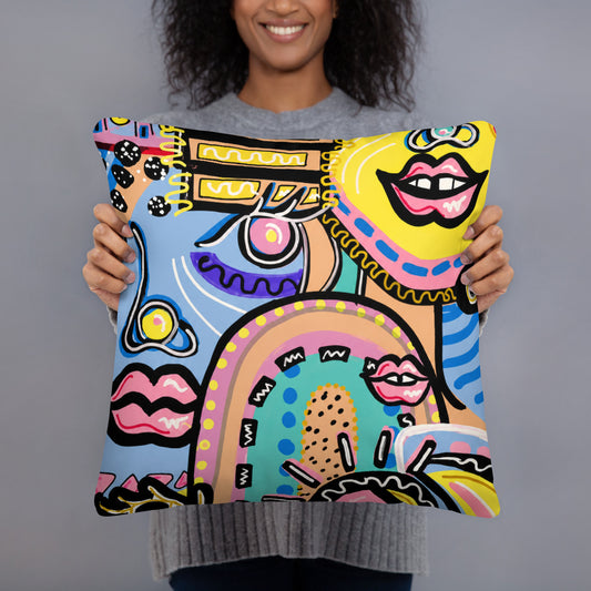 Colourful printed sofa throw pillow