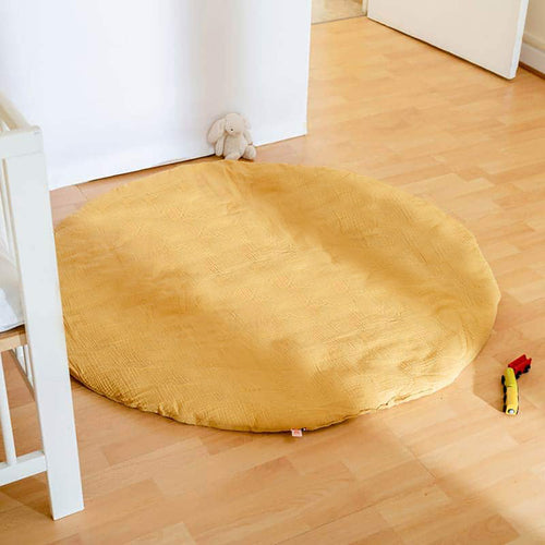 Organic cotton baby activity mat in havane honey