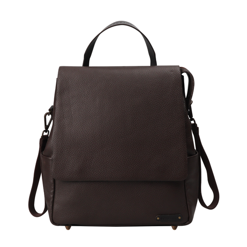 Genuine full-grain leather diaper bag