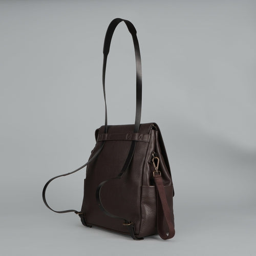 Genuine full-grain leather diaper bag