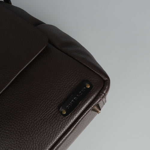 Genuine full-grain leather diaper bag
