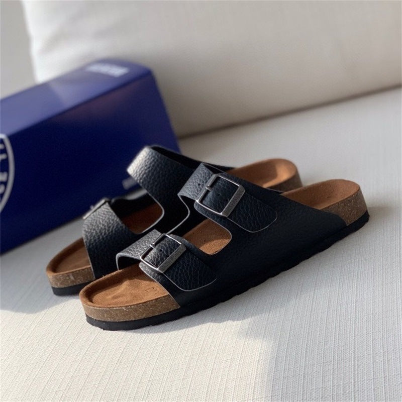 2025 New Real Cork Outerwear Women's Shoes in Genuine Leather  - Strap Sandals