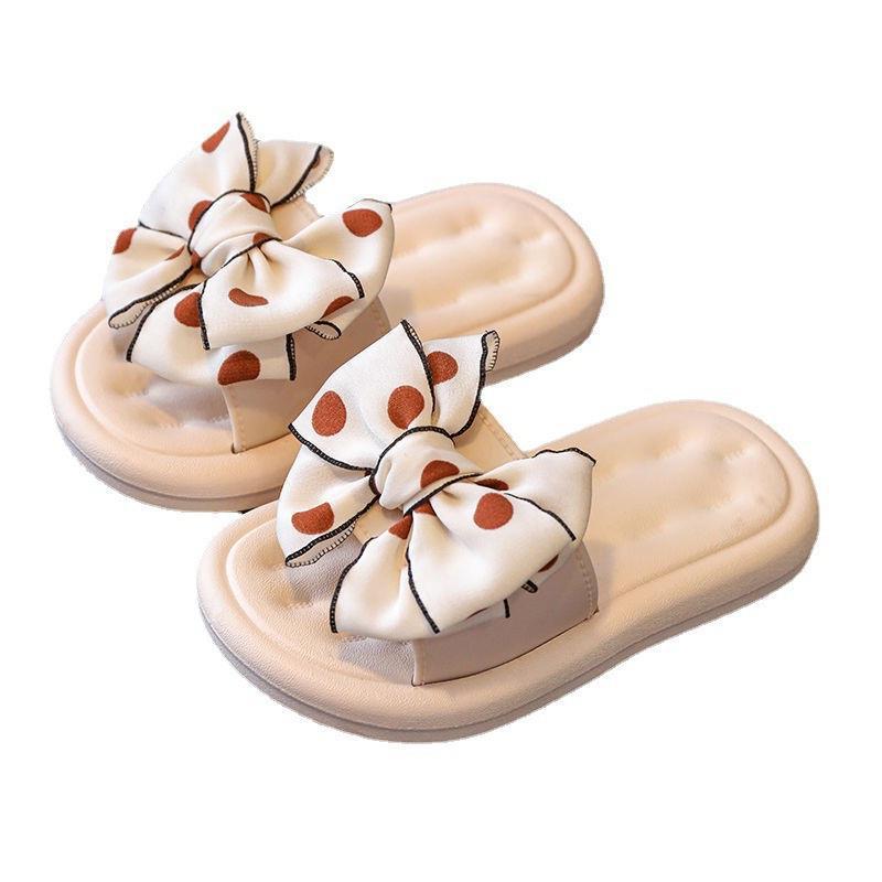 Summer children's slippers princess style Pearl girls' sandals soft bottom outdoor breathable small and medium girls slippers