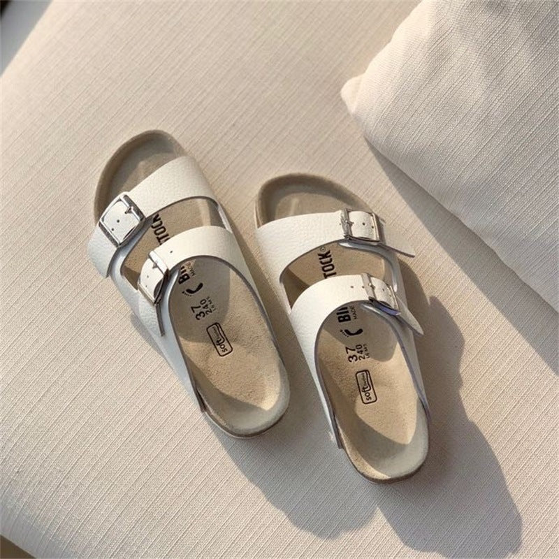 2025 New Real Cork Outerwear Women's Shoes in Genuine Leather  - Strap Sandals