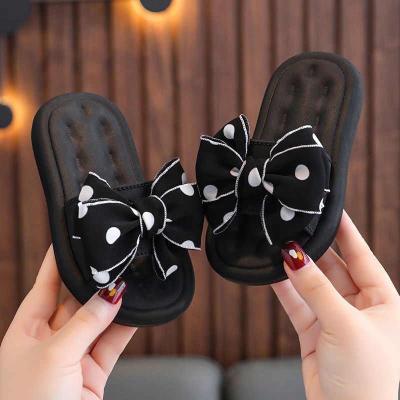 Summer children's slippers princess style Pearl girls' sandals soft bottom outdoor breathable small and medium girls slippers