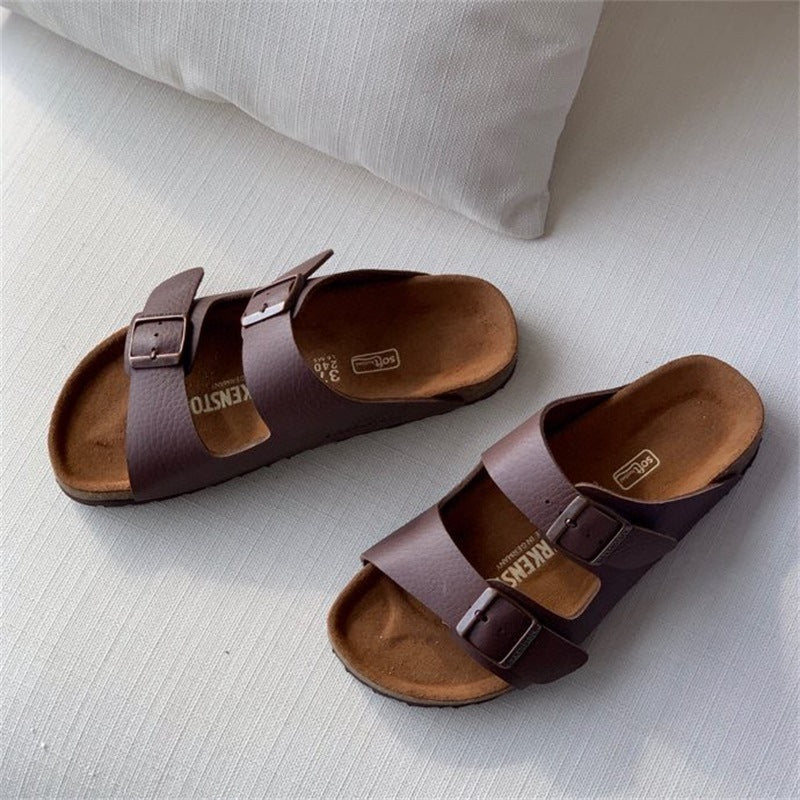 2025 New Real Cork Outerwear Women's Shoes in Genuine Leather  - Strap Sandals