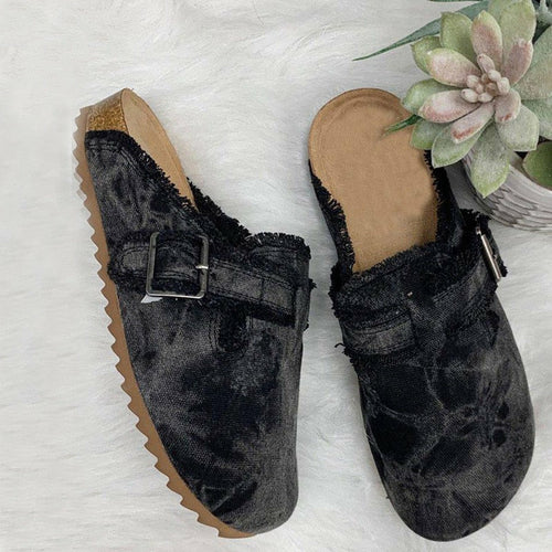 Sabrinas de Lona Vintage de Salto Raso e Biqueira Redonda para Mulher