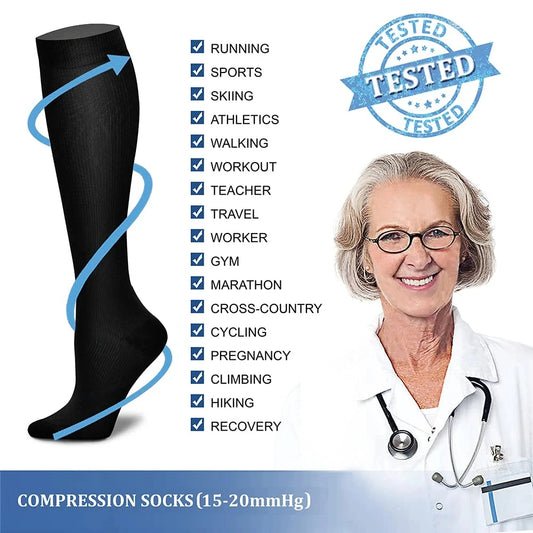 Compression Socks 20–30 mmHg — Swelling & Tired-Leg Relief