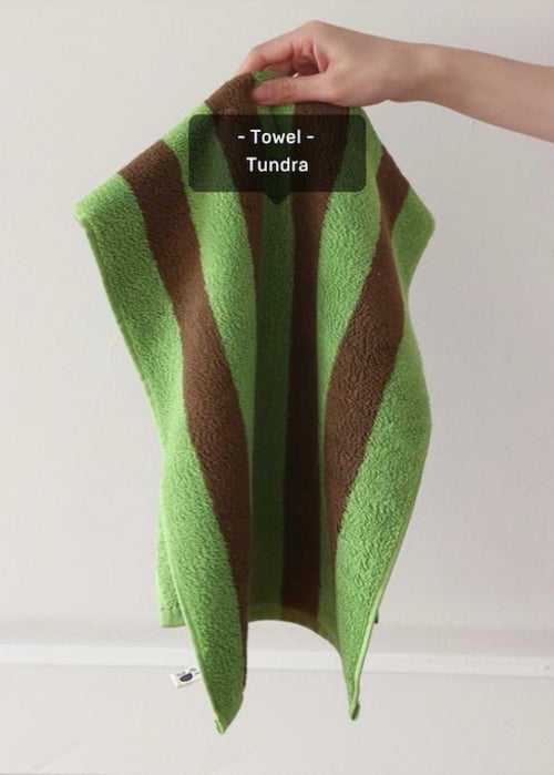Serviette de bain ultra douce et absorbante à rayures rétro - 100 % coton biologique de qualité supérieure