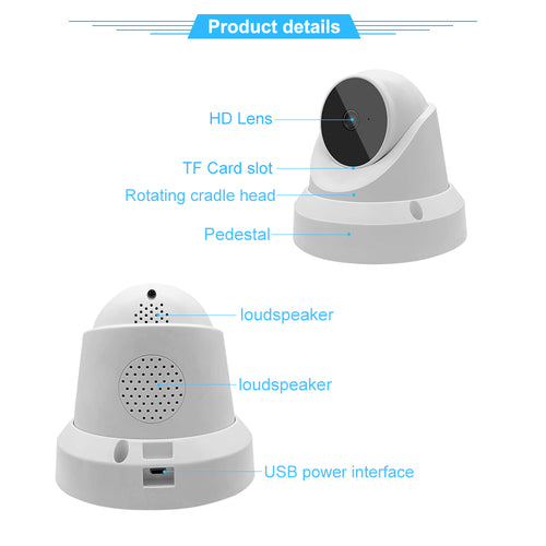 Caméra IP WiFi Moniteur Bébé Caméra de Sécurité Domestique