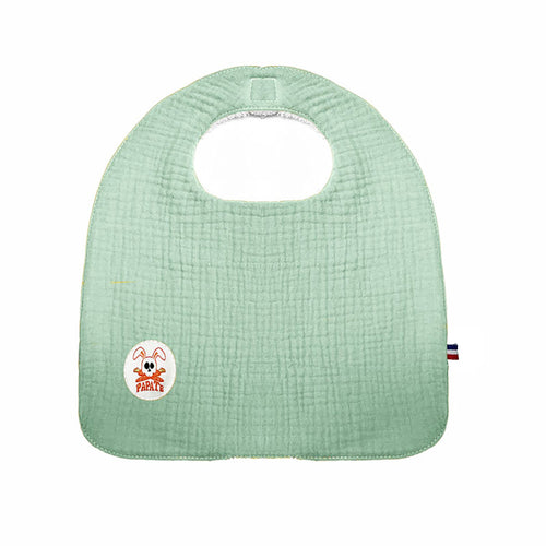 Organic cotton baby bib in green