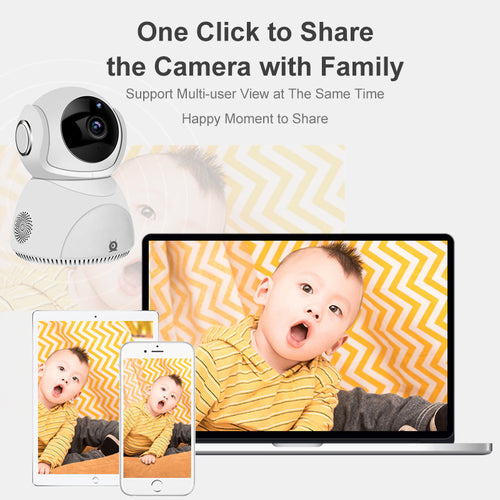 Caméra HD 1080P panoramique 360° PTZ sans fil Wi-Fi