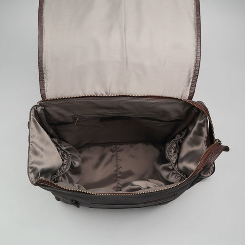Genuine full-grain leather diaper bag