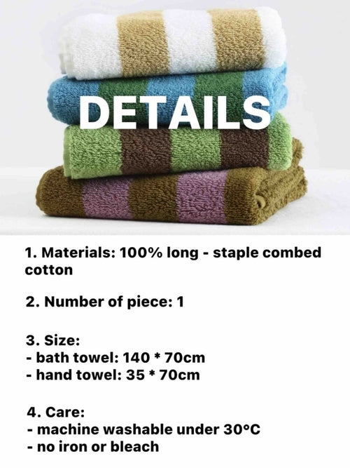 Ultra-soft organic cotton retro stripe bath towel